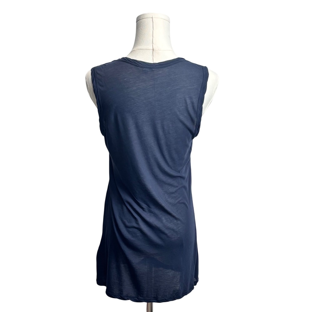 James Perse Tank Top Navy Blue Cotton Slub Jersey Minimalist Women Size 2 - Picture 3 of 7
